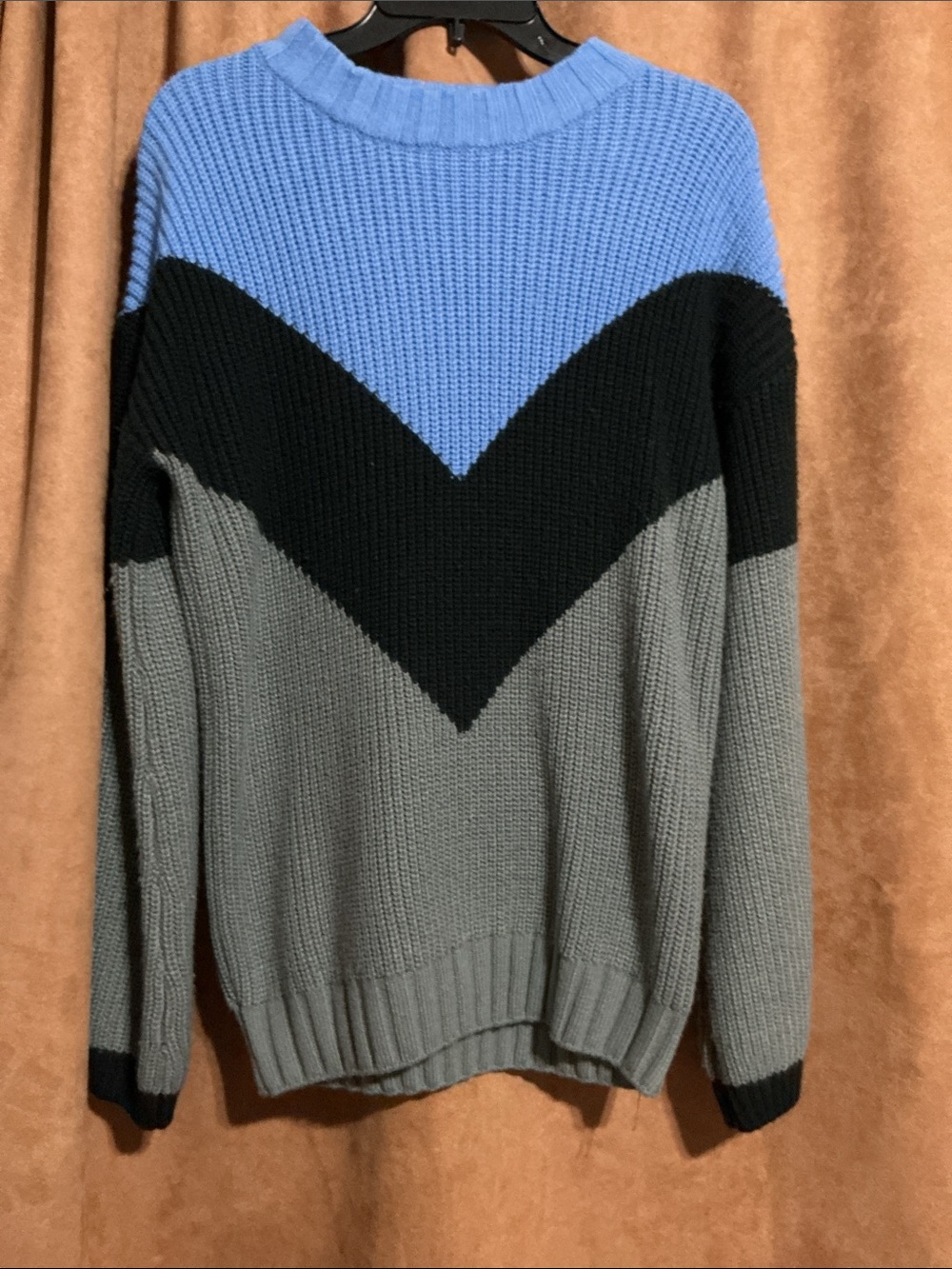 Comfy Blue, Gray, And Black Knit Sweater (Ravenclaw Colors)
